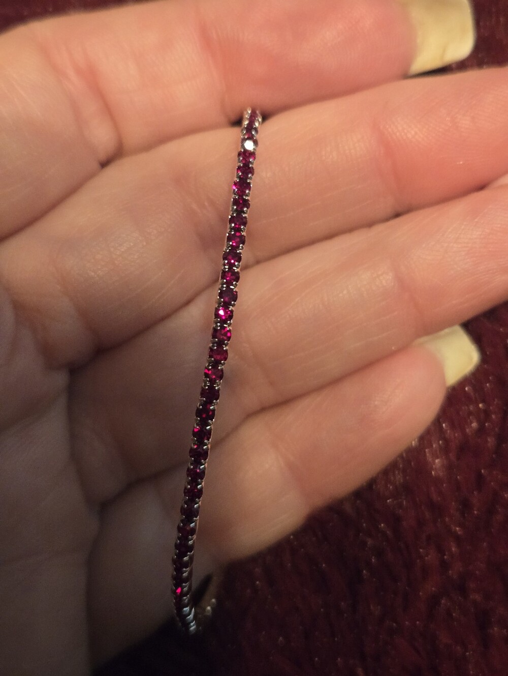 Red Crystal Tennis Stretch Bracelet